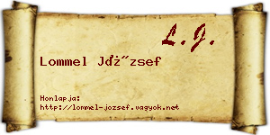 Lommel József névjegykártya
